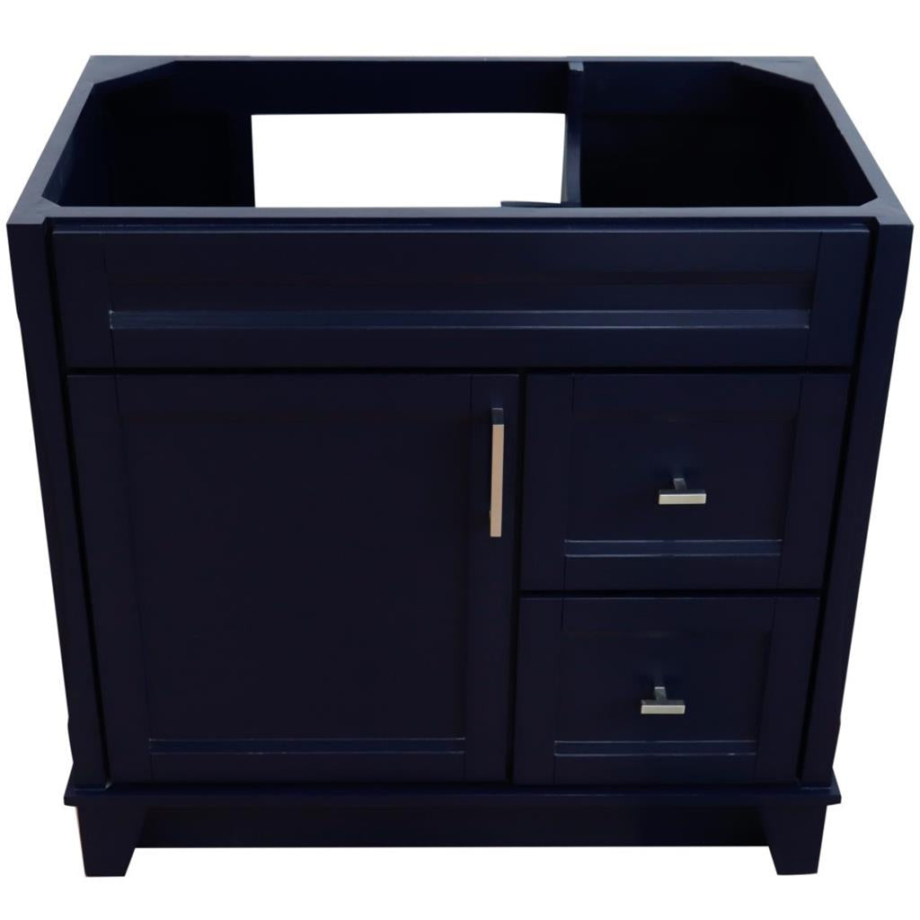 Bellaterra Home, Terni 36" Blue Vanity, Door on Left, Cabinet Only, Cabinet Only (No Top)#top-options_cabinet-only-(no-top)-top