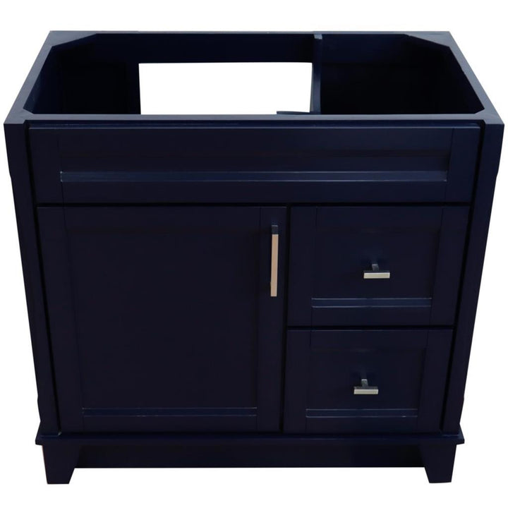 Bellaterra Home, Terni 36" Blue Vanity, Door on Left, Cabinet Only, Cabinet Only (No Top)#top-options_cabinet-only-(no-top)-top