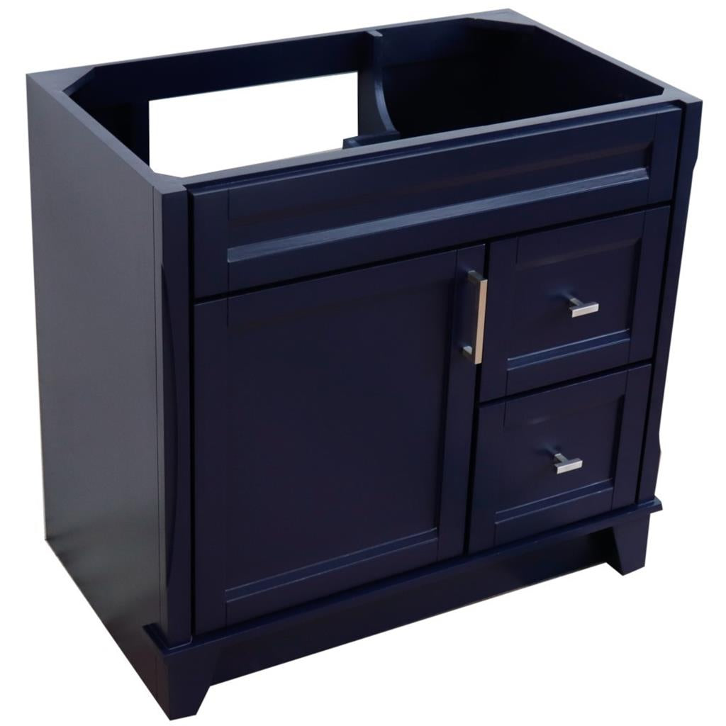 Bellaterra Home, Terni 36" Blue Vanity, Door on Left, Cabinet Only, Cabinet Only (No Top)#top-options_cabinet-only-(no-top)-top