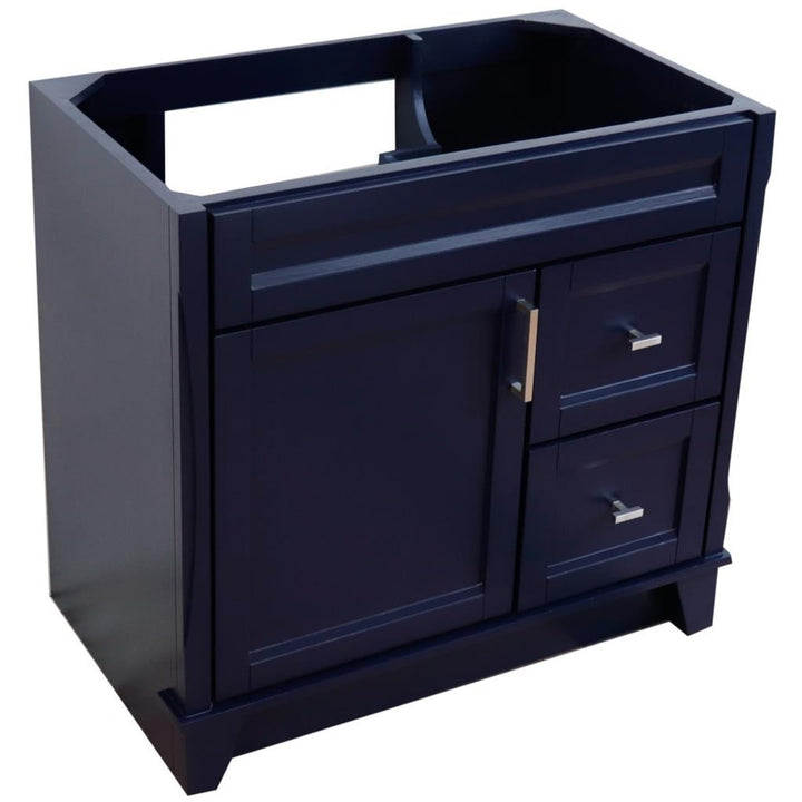 Bellaterra Home, Terni 36" Blue Vanity, Door on Left, Cabinet Only, Cabinet Only (No Top)#top-options_cabinet-only-(no-top)-top