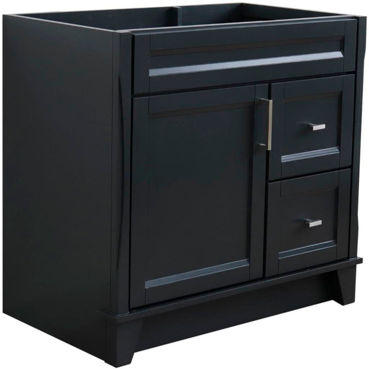 Bellaterra Home, Terni 36" Dark Gray Vanity, Door on Left, Cabinet Only, Cabinet Only (No Top)#top-options_cabinet-only-(no-top)-top