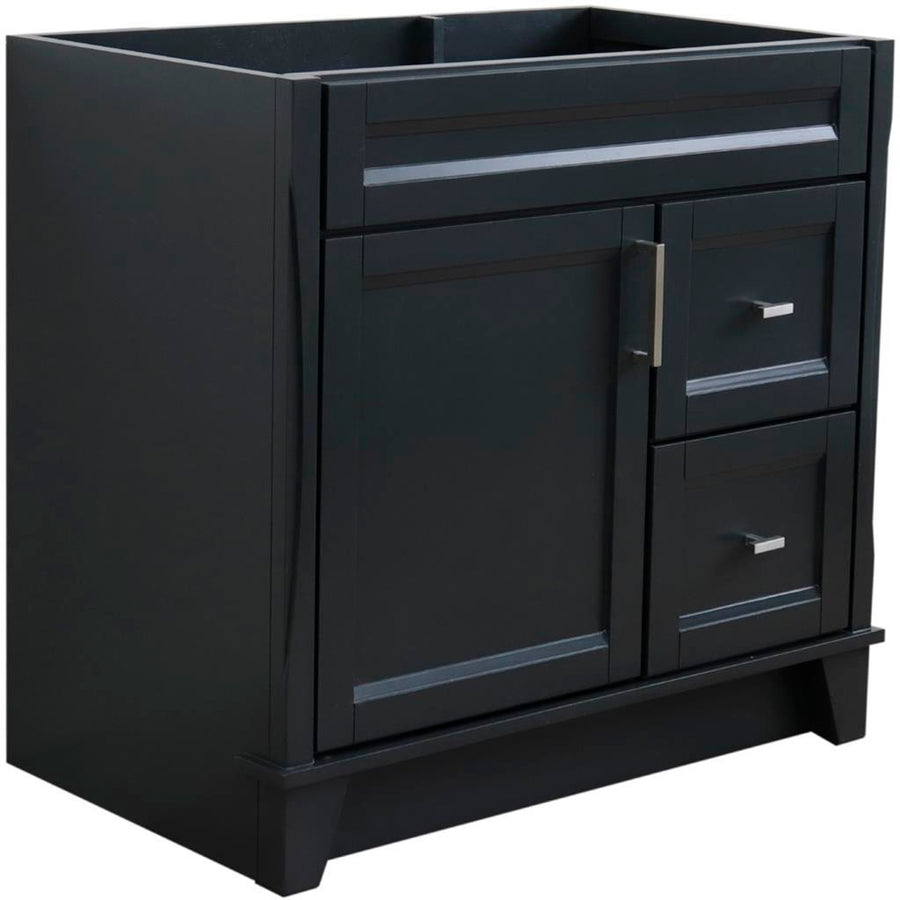 Bellaterra Home, Terni 36" Dark Gray Vanity, Door on Left, Cabinet Only, Cabinet Only (No Top)#top-options_cabinet-only-(no-top)-top