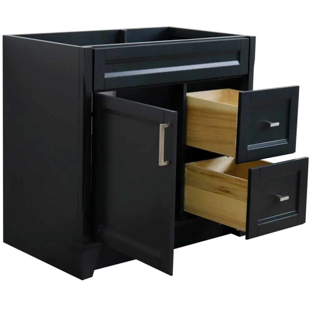 Bellaterra Home, Terni 36" Dark Gray Vanity, Door on Left, Cabinet Only, Cabinet Only (No Top)#top-options_cabinet-only-(no-top)-top