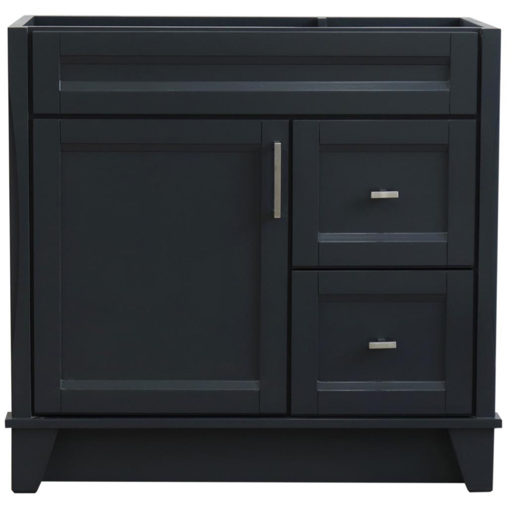 Bellaterra Home, Terni 36" Dark Gray Vanity, Door on Left, Cabinet Only, Cabinet Only (No Top)#top-options_cabinet-only-(no-top)-top