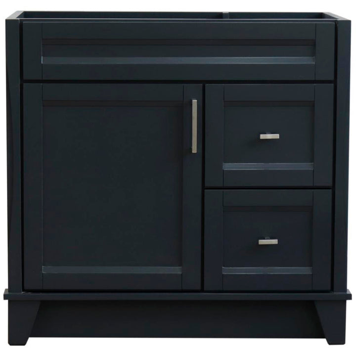 Bellaterra Home, Terni 36" Dark Gray Vanity, Door on Left, Cabinet Only, Cabinet Only (No Top)#top-options_cabinet-only-(no-top)-top