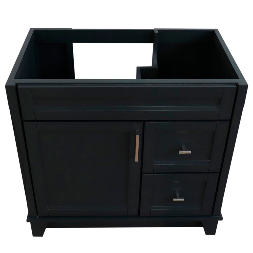 Bellaterra Home, Terni 36" Dark Gray Vanity, Door on Left, Cabinet Only, Cabinet Only (No Top)#top-options_cabinet-only-(no-top)-top