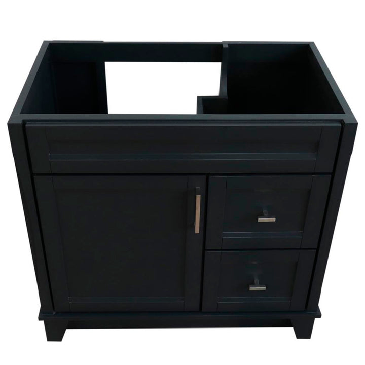 Bellaterra Home, Terni 36" Dark Gray Vanity, Door on Left, Cabinet Only, Cabinet Only (No Top)#top-options_cabinet-only-(no-top)-top