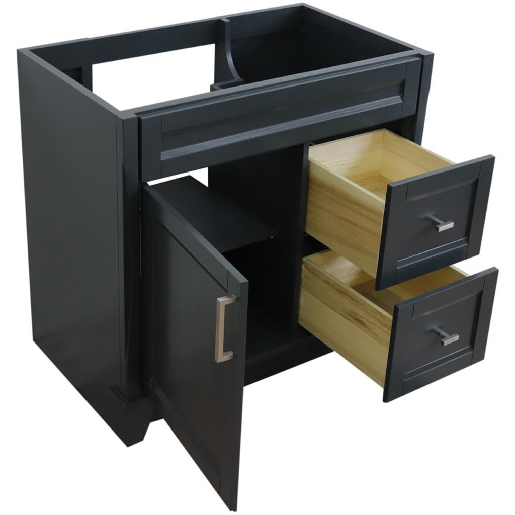 Bellaterra Home, Terni 36" Dark Gray Vanity, Door on Left, Cabinet Only, Cabinet Only (No Top)#top-options_cabinet-only-(no-top)-top