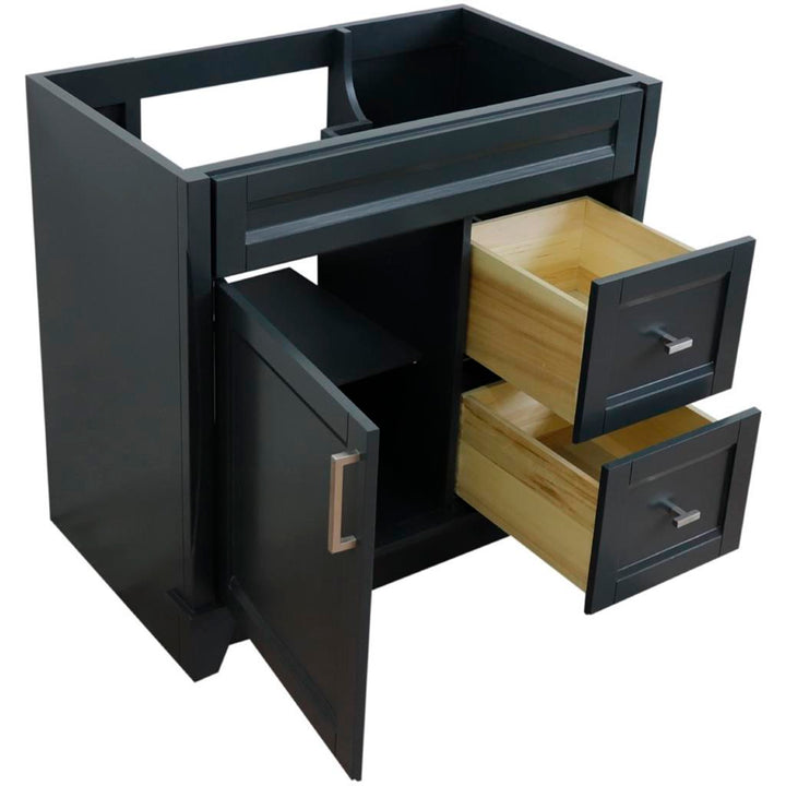 Bellaterra Home, Terni 36" Dark Gray Vanity, Door on Left, Cabinet Only, Cabinet Only (No Top)#top-options_cabinet-only-(no-top)-top