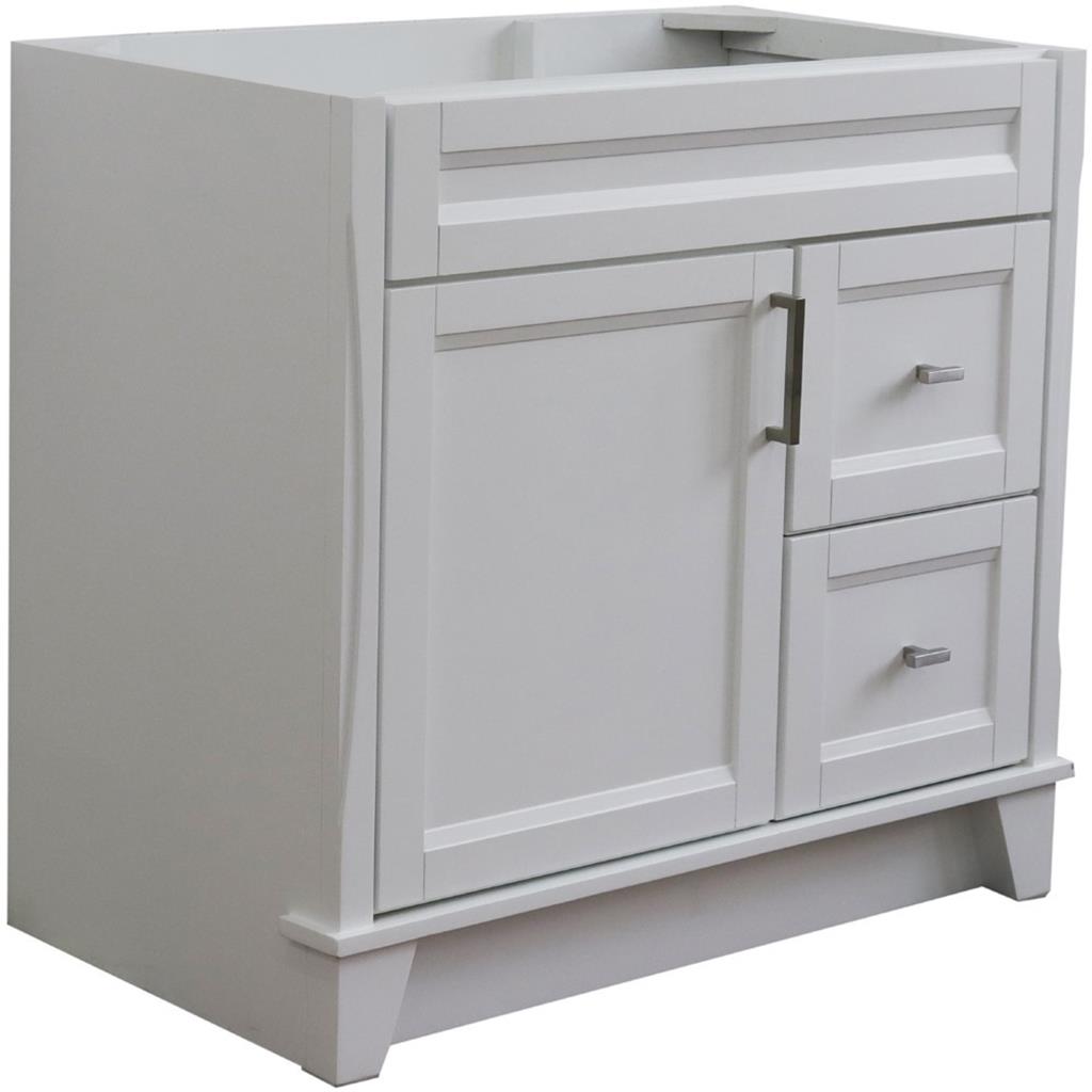 Bellaterra Home, Terni 36" White Vanity, Door on Left, Cabinet Only, Cabinet Only (No Top)#top-options_cabinet-only-(no-top)-top