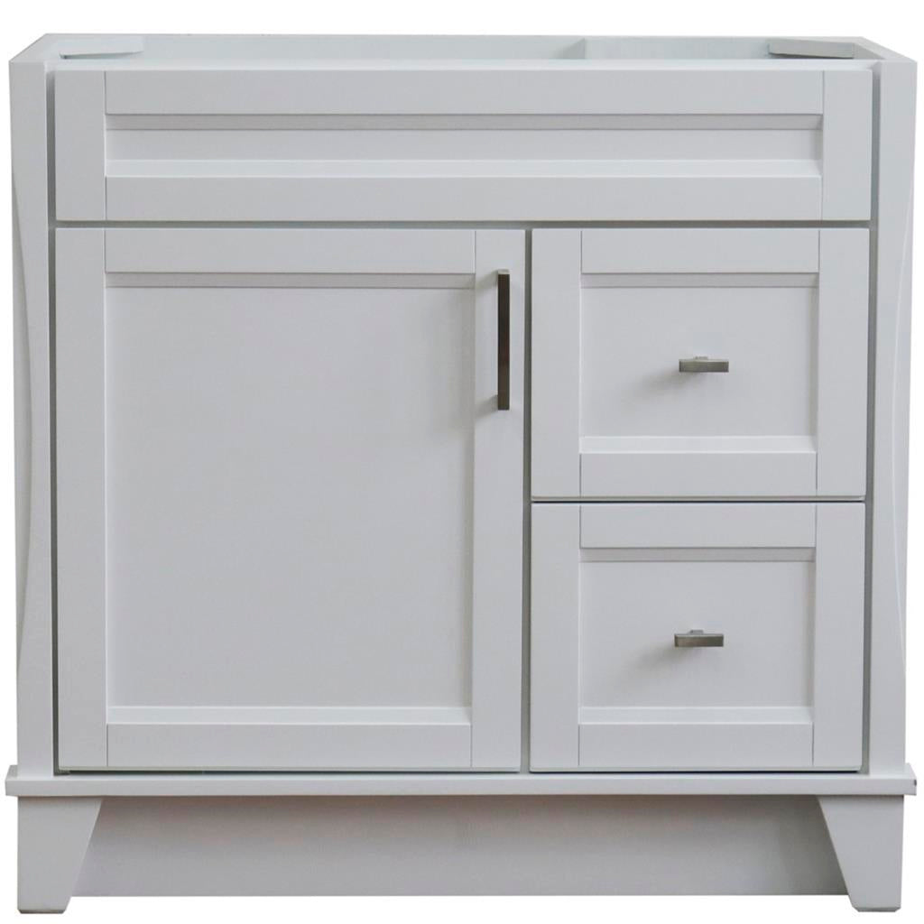 Bellaterra Home, Terni 36" White Vanity, Door on Left, Cabinet Only, Cabinet Only (No Top)#top-options_cabinet-only-(no-top)-top
