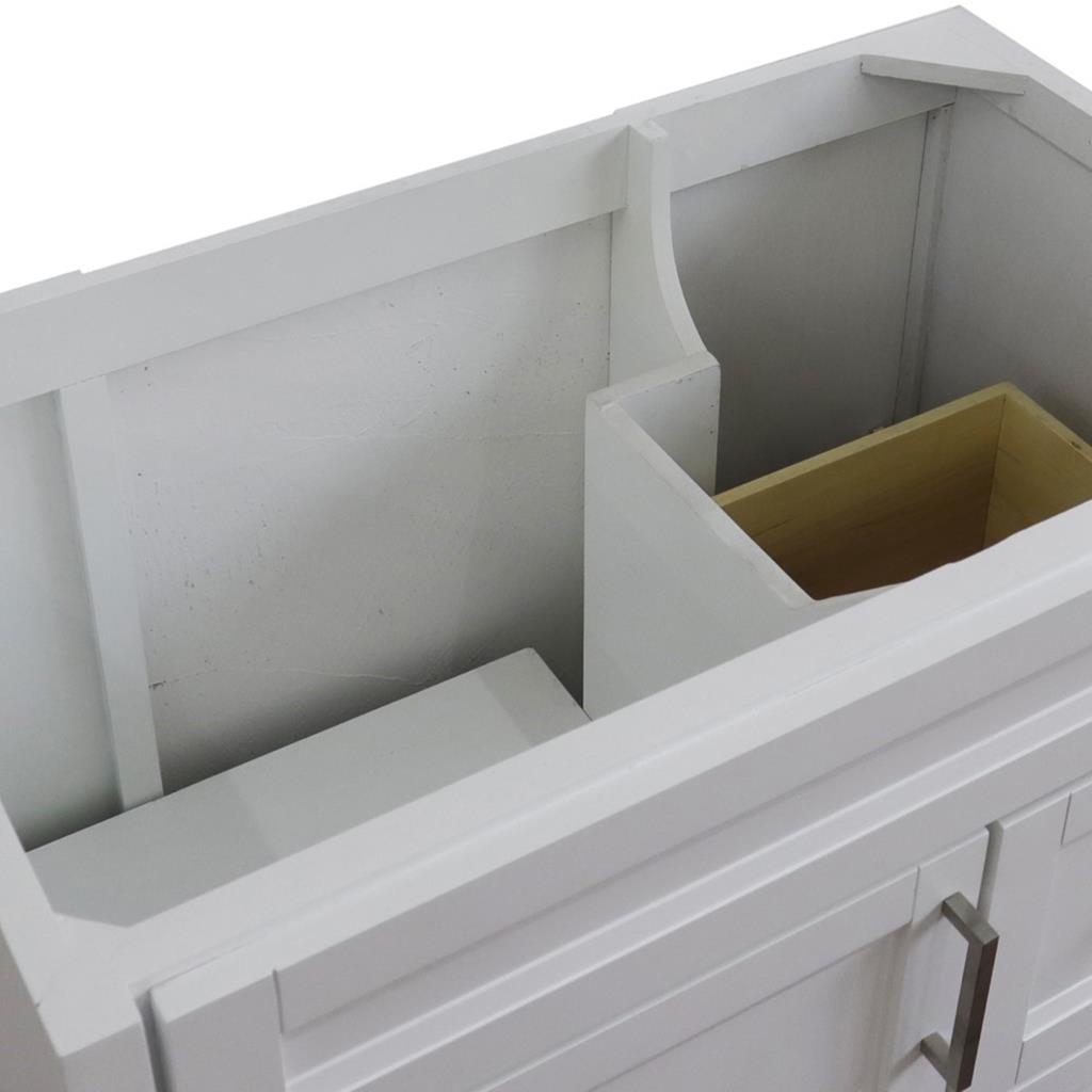 Bellaterra Home, Terni 36" White Vanity, Door on Left, Cabinet Only, Cabinet Only (No Top)#top-options_cabinet-only-(no-top)-top