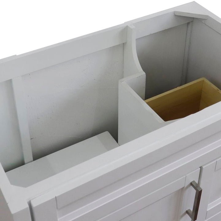 Bellaterra Home, Terni 36" White Vanity, Door on Left, Cabinet Only, Cabinet Only (No Top)#top-options_cabinet-only-(no-top)-top