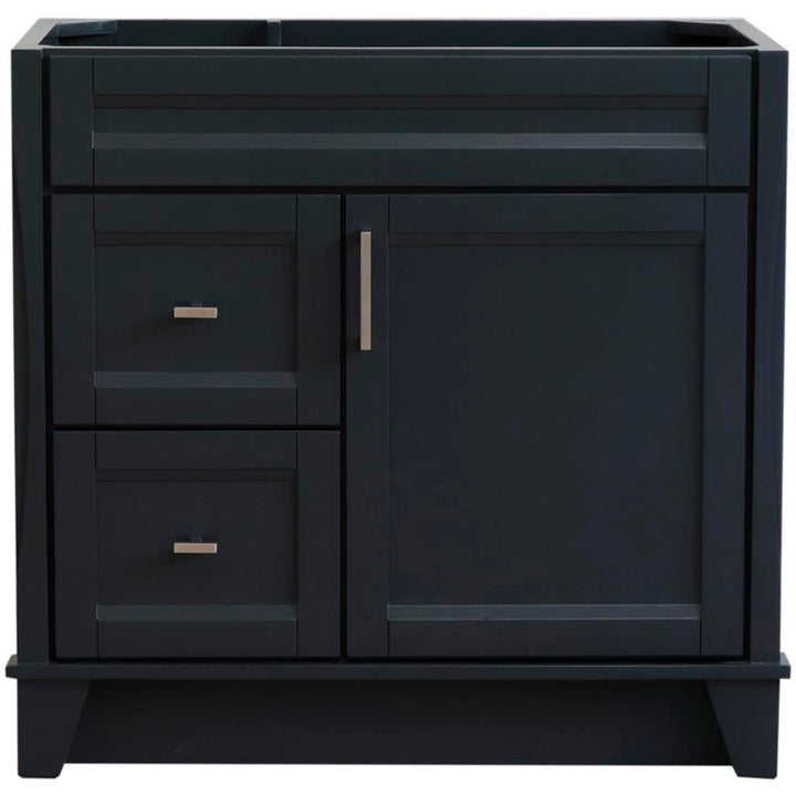 Bellaterra Home, Terni 36" Dark Gray Vanity, Door on Right, Cabinet Only, Cabinet Only (No Top)#top-options_cabinet-only-(no-top)-top
