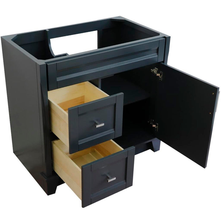 Bellaterra Home, Terni 36" Dark Gray Vanity, Door on Right, Cabinet Only, Cabinet Only (No Top)#top-options_cabinet-only-(no-top)-top