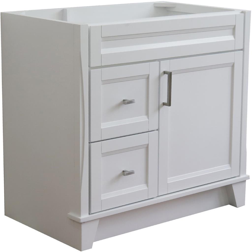 Bellaterra Home, Terni 36" White Vanity, Door on Right, Cabinet Only, Cabinet Only (No Top)#top-options_cabinet-only-(no-top)-top
