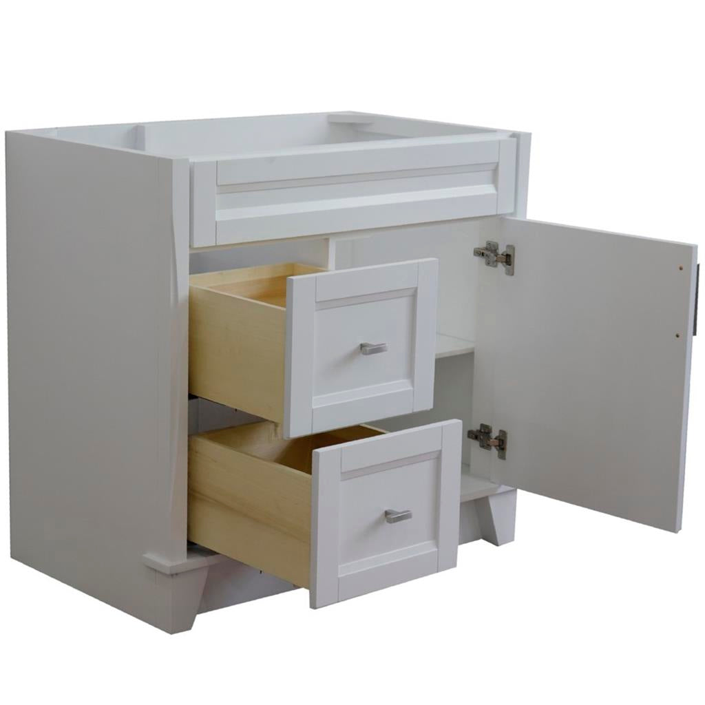 Bellaterra Home, Terni 36" White Vanity, Door on Right, Cabinet Only, Cabinet Only (No Top)#top-options_cabinet-only-(no-top)-top
