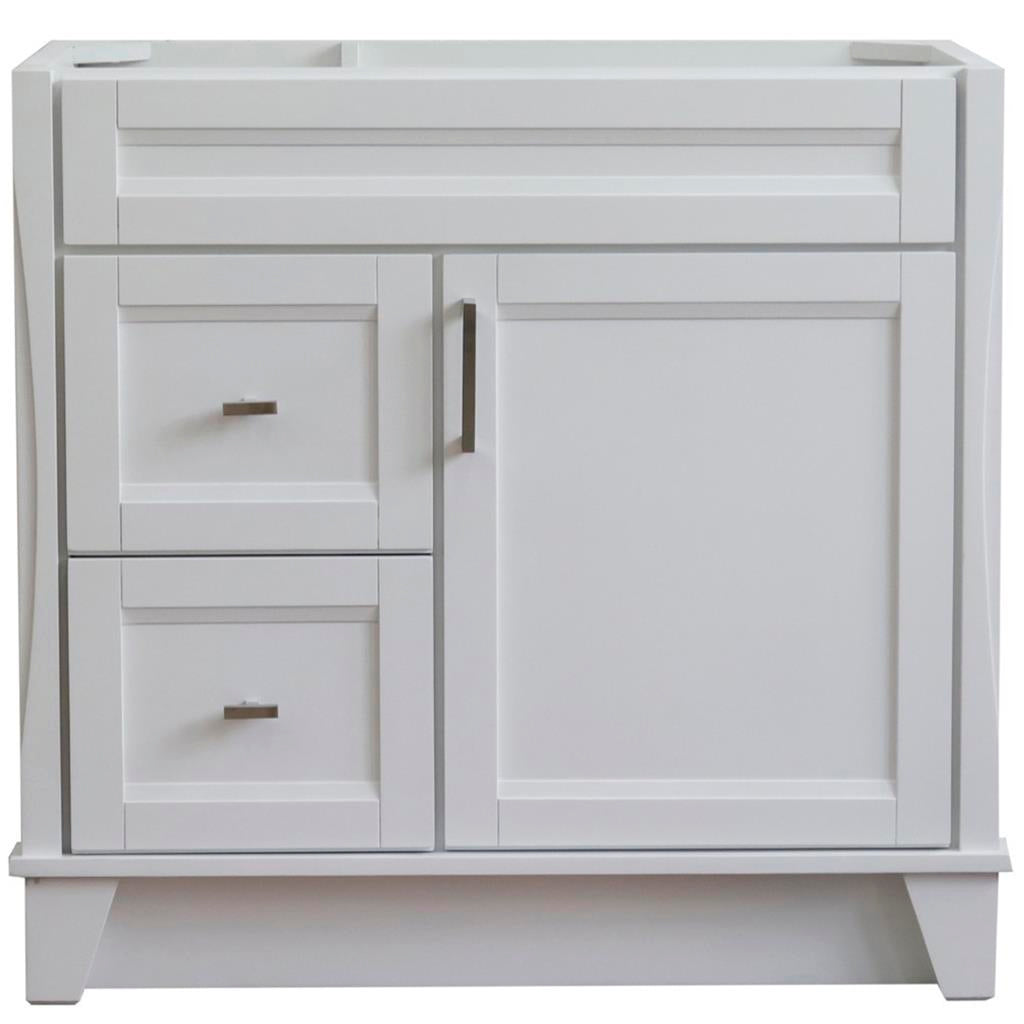 Bellaterra Home, Terni 36" White Vanity, Door on Right, Cabinet Only, Cabinet Only (No Top)#top-options_cabinet-only-(no-top)-top