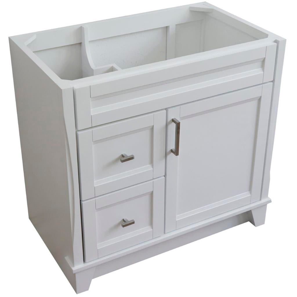 Bellaterra Home, Terni 36" White Vanity, Door on Right, Cabinet Only, Cabinet Only (No Top)#top-options_cabinet-only-(no-top)-top