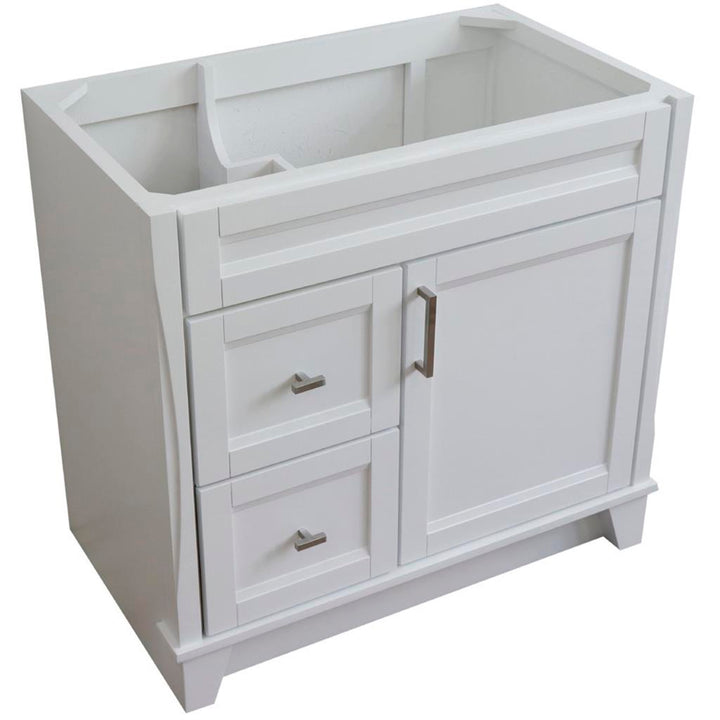 Bellaterra Home, Terni 36" White Vanity, Door on Right, Cabinet Only, Cabinet Only (No Top)#top-options_cabinet-only-(no-top)-top