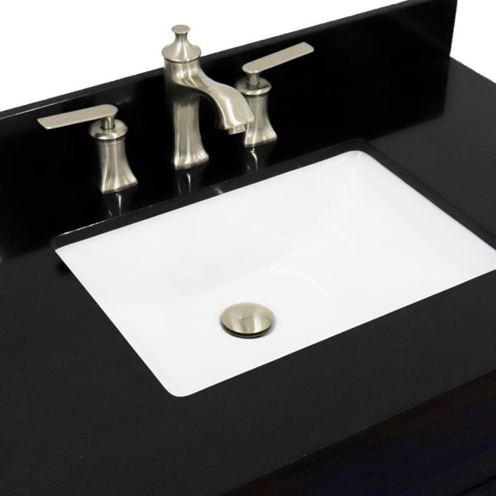 Bellaterra Home, Terni 37" Blue Vanity, Door on Left, Rectangle Sink on Center, Black Galaxy Granite#top-options_black-galaxy-granite-top