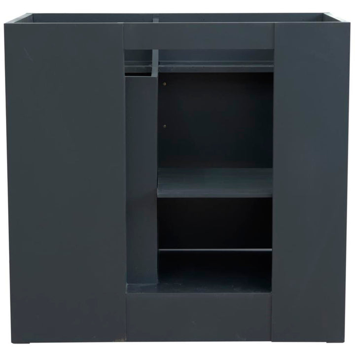 Bellaterra Home, Terni 37" Dark Gray Vanity, Door on Left, Rectangle Sink on Center, Gray Granite#top-options_gray-granite-top