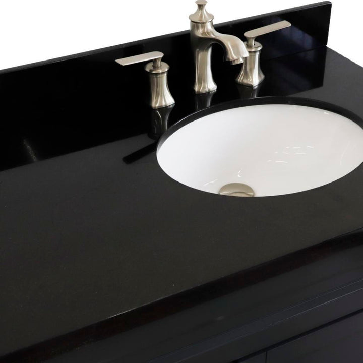 Bellaterra Home, Terni 37" Dark Gray Vanity, Door on Right, Oval Sink on Right, Black Galaxy Granite#top-options_black-galaxy-granite-top