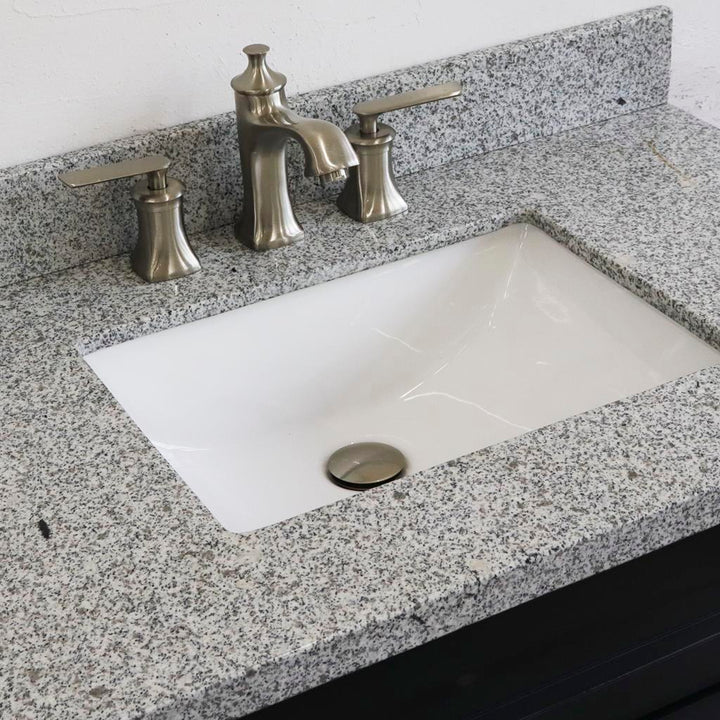 Bellaterra Home, Terni 37" Dark Gray Vanity, Door on Right, Rectangle Sink on Center, Gray Granite#top-options_gray-granite-top