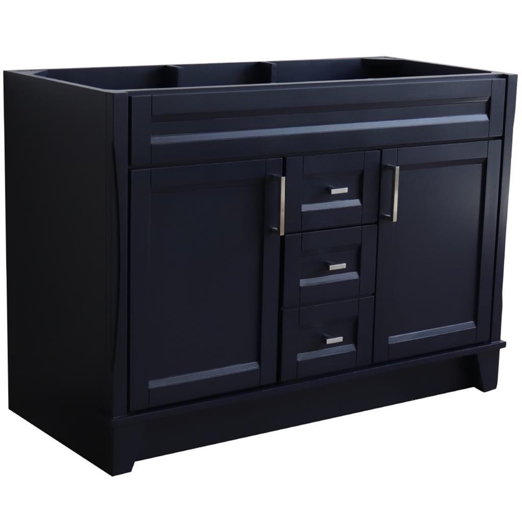 Bellaterra Home, Terni 48" Blue Double Vanity, Cabinet Only, Cabinet Only (No Top)#top-options_cabinet-only-(no-top)-top