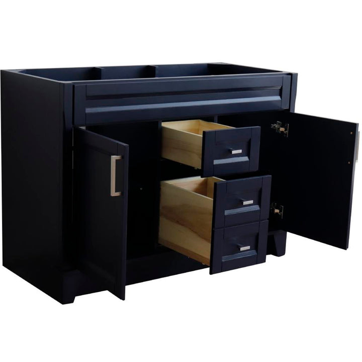 Bellaterra Home, Terni 48" Blue Double Vanity, Cabinet Only, Cabinet Only (No Top)#top-options_cabinet-only-(no-top)-top