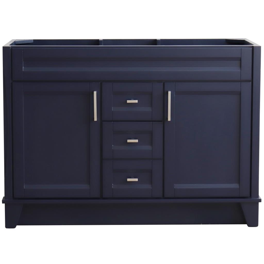 Bellaterra Home, Terni 48" Blue Double Vanity, Cabinet Only, Cabinet Only (No Top)#top-options_cabinet-only-(no-top)-top
