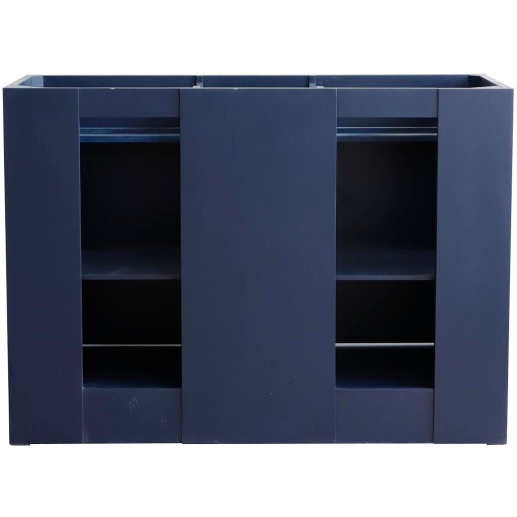 Bellaterra Home, Terni 48" Blue Double Vanity, Cabinet Only, Cabinet Only (No Top)#top-options_cabinet-only-(no-top)-top