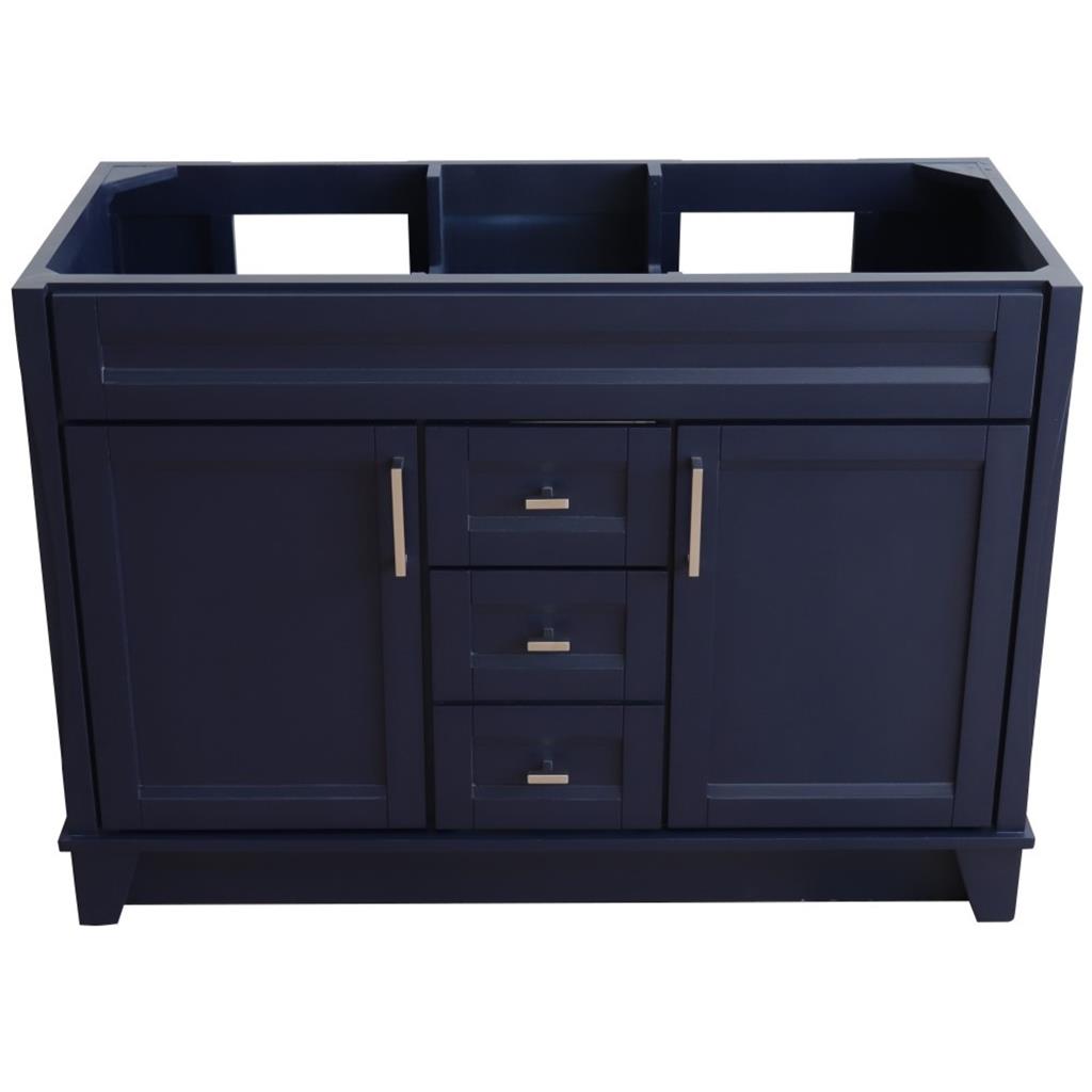 Bellaterra Home, Terni 48" Blue Double Vanity, Cabinet Only, Cabinet Only (No Top)#top-options_cabinet-only-(no-top)-top