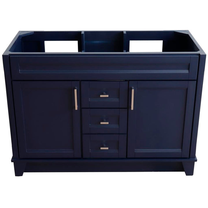 Bellaterra Home, Terni 48" Blue Double Vanity, Cabinet Only, Cabinet Only (No Top)#top-options_cabinet-only-(no-top)-top