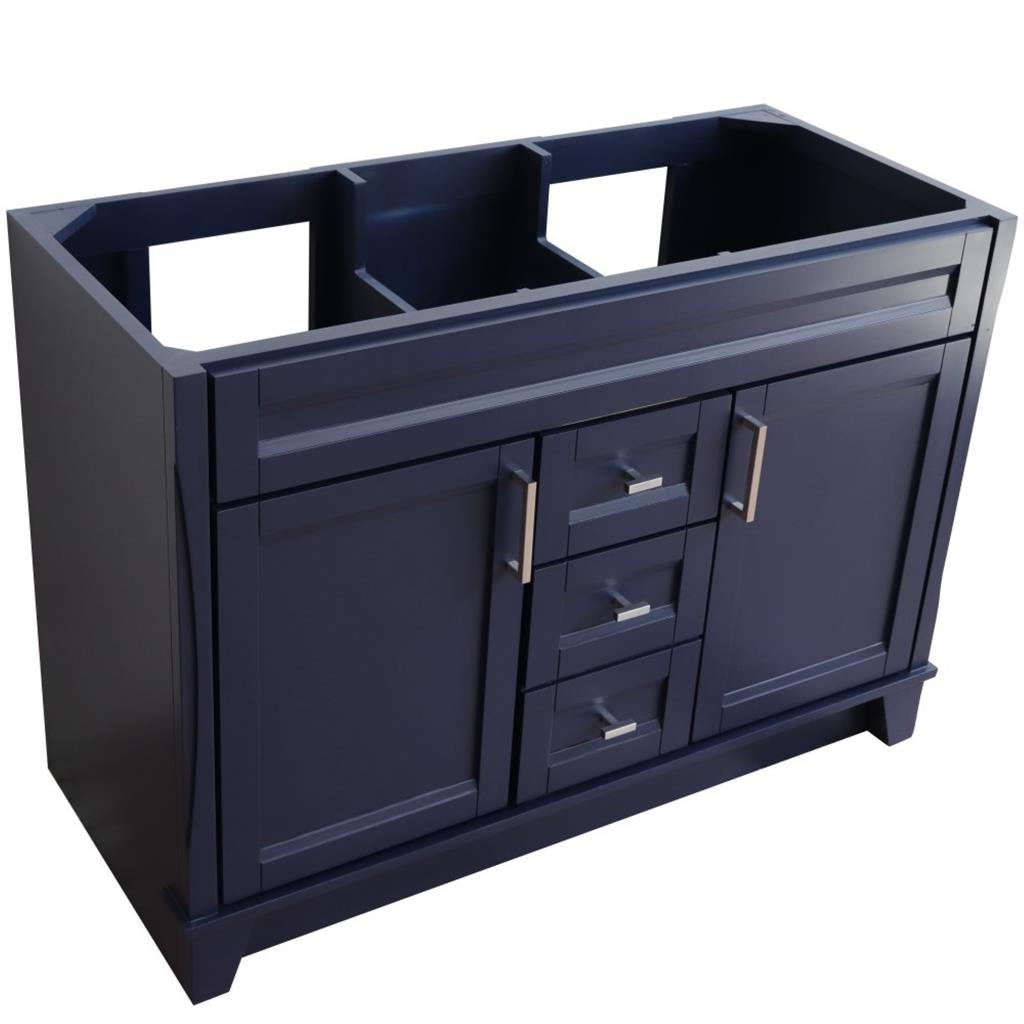 Bellaterra Home, Terni 48" Blue Double Vanity, Cabinet Only, Cabinet Only (No Top)#top-options_cabinet-only-(no-top)-top