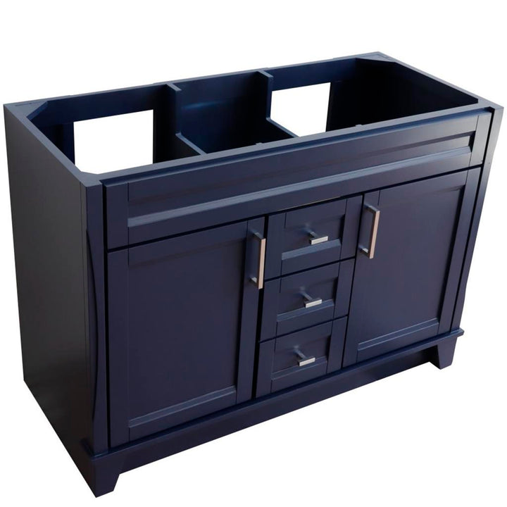 Bellaterra Home, Terni 48" Blue Double Vanity, Cabinet Only, Cabinet Only (No Top)#top-options_cabinet-only-(no-top)-top