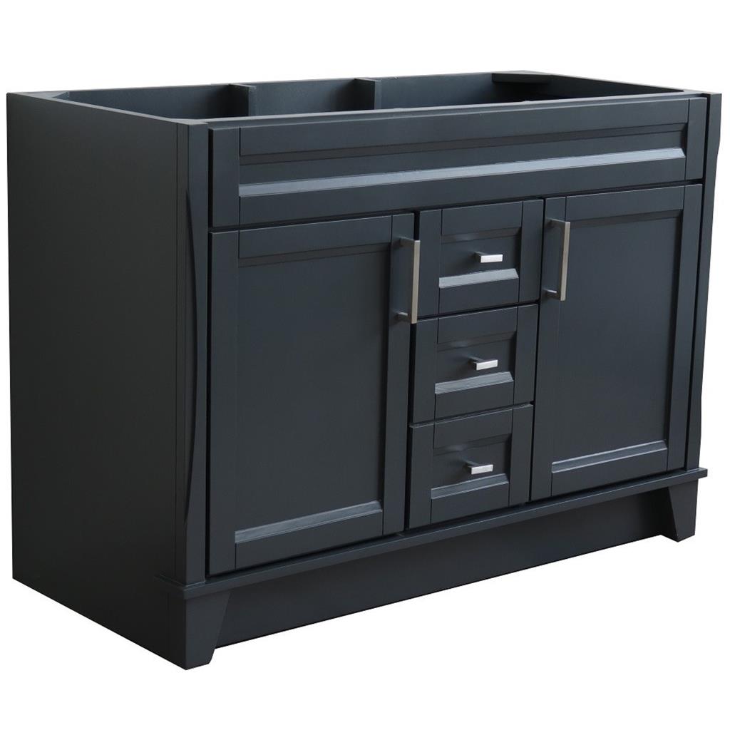 Bellaterra Home, Terni 48" Dark Gray Double Vanity, Cabinet Only, Cabinet Only (No Top)#top-options_cabinet-only-(no-top)-top