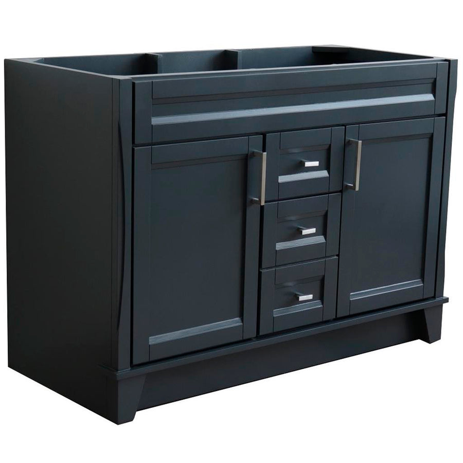 Bellaterra Home, Terni 48" Dark Gray Double Vanity, Cabinet Only, Cabinet Only (No Top)#top-options_cabinet-only-(no-top)-top