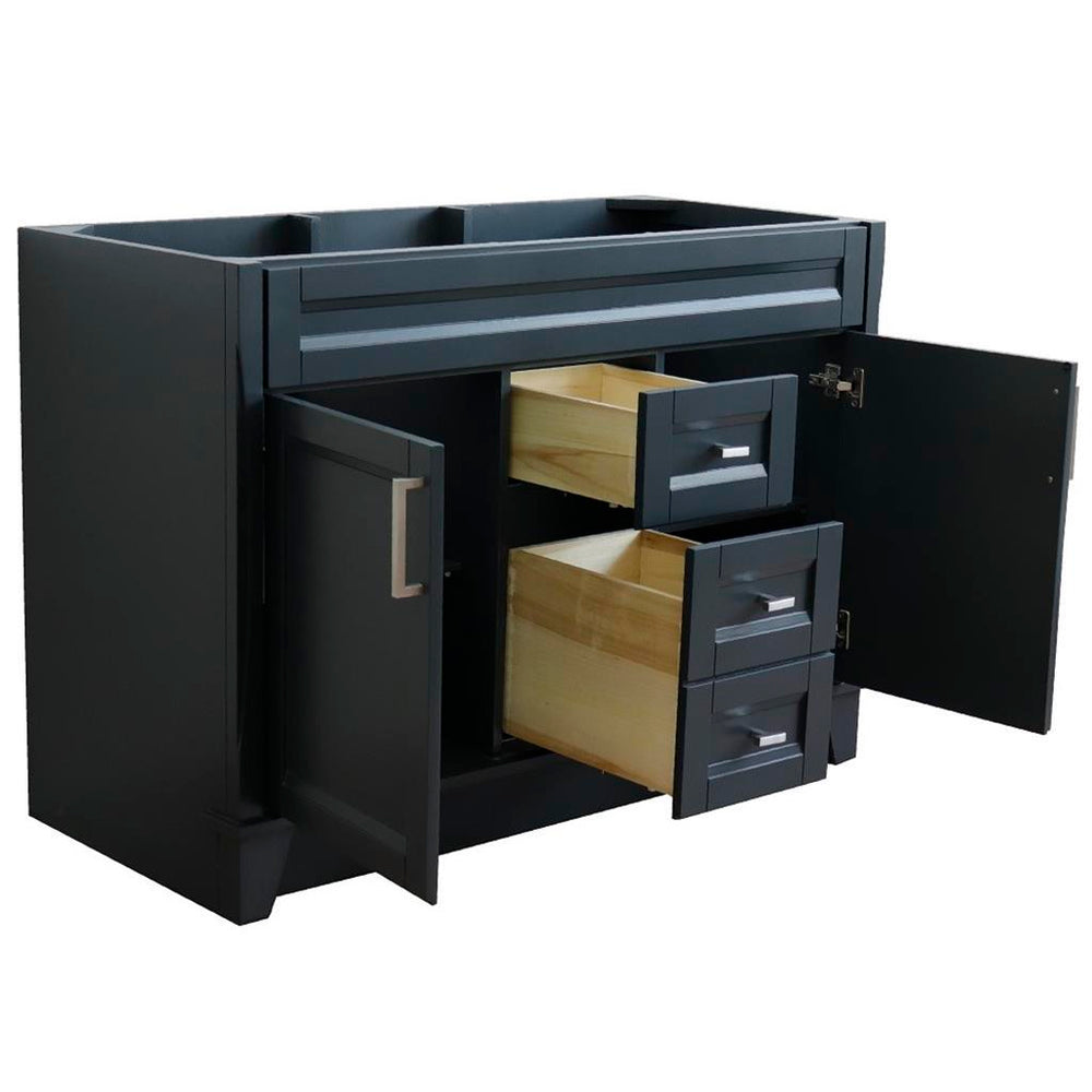 Bellaterra Home, Terni 48" Dark Gray Double Vanity, Cabinet Only, Cabinet Only (No Top)#top-options_cabinet-only-(no-top)-top
