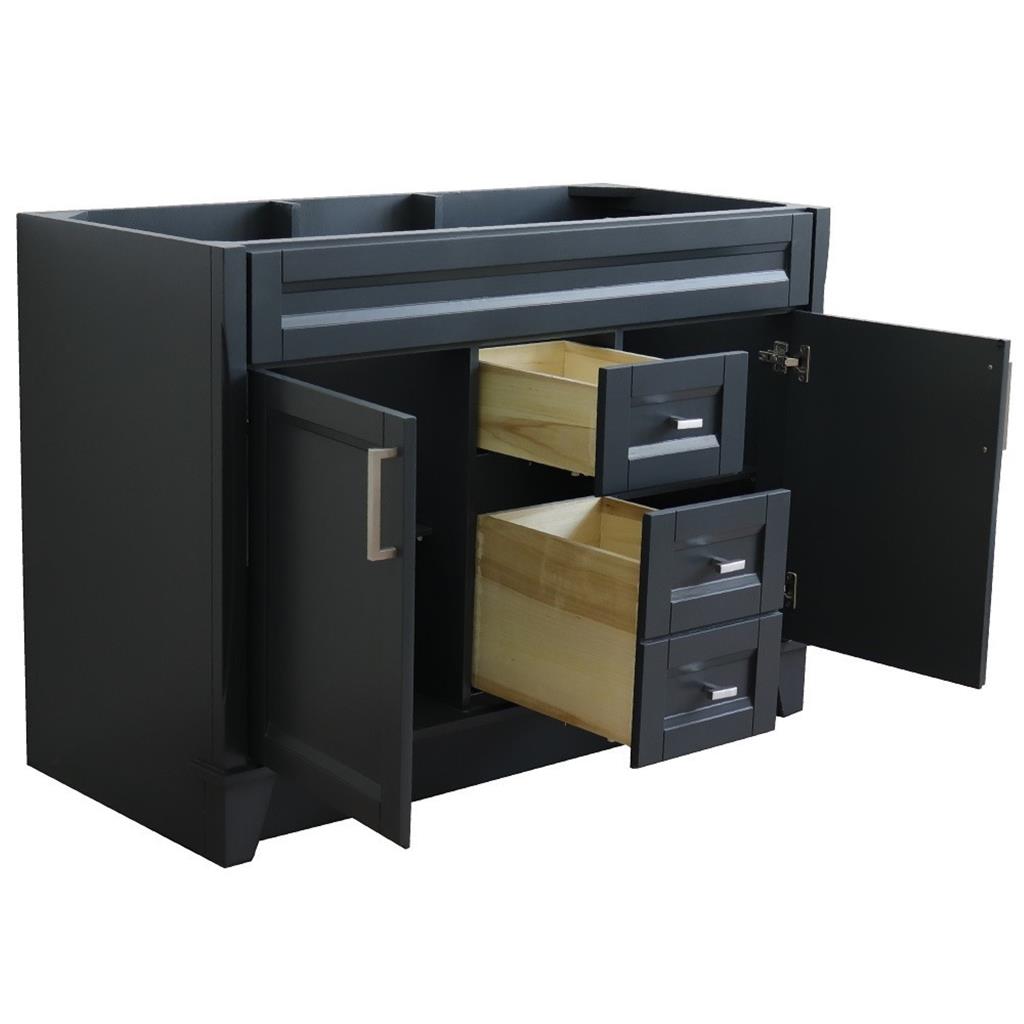 Bellaterra Home, Terni 48" Dark Gray Double Vanity, Cabinet Only, Cabinet Only (No Top)#top-options_cabinet-only-(no-top)-top