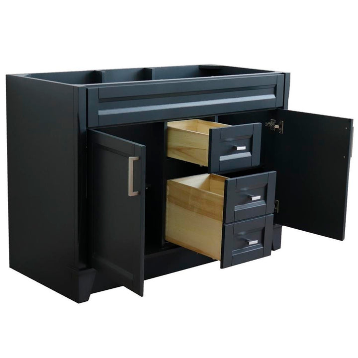 Bellaterra Home, Terni 48" Dark Gray Double Vanity, Cabinet Only, Cabinet Only (No Top)#top-options_cabinet-only-(no-top)-top