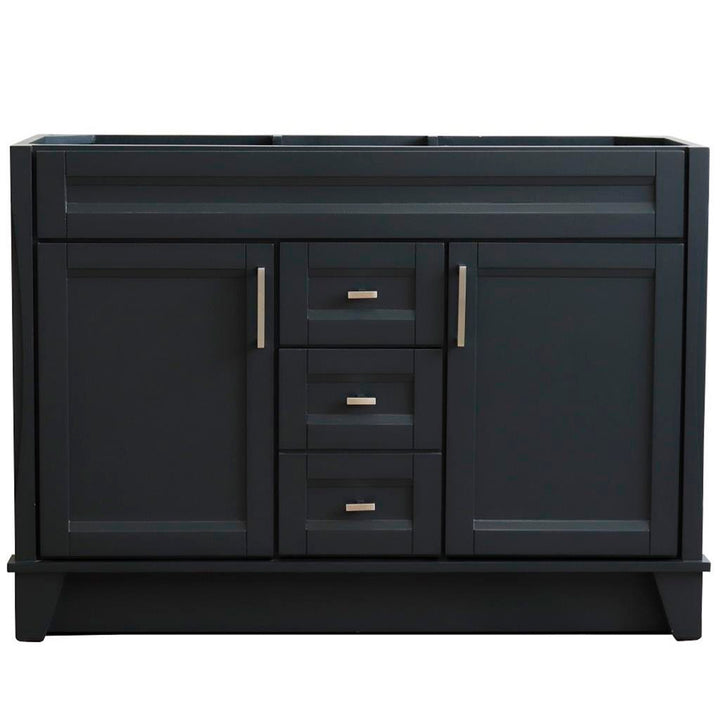 Bellaterra Home, Terni 48" Dark Gray Double Vanity, Cabinet Only, Cabinet Only (No Top)#top-options_cabinet-only-(no-top)-top