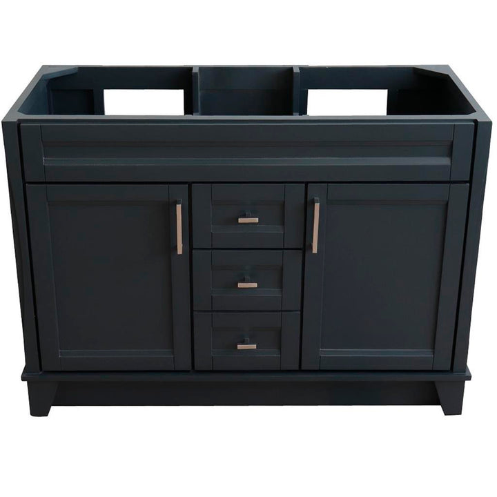 Bellaterra Home, Terni 48" Dark Gray Double Vanity, Cabinet Only, Cabinet Only (No Top)#top-options_cabinet-only-(no-top)-top