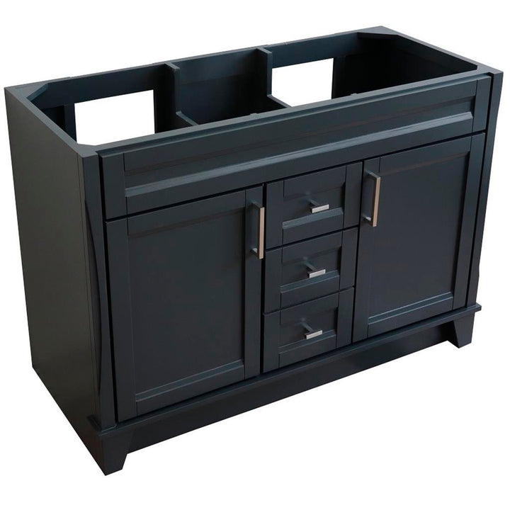 Bellaterra Home, Terni 48" Dark Gray Double Vanity, Cabinet Only, Cabinet Only (No Top)#top-options_cabinet-only-(no-top)-top