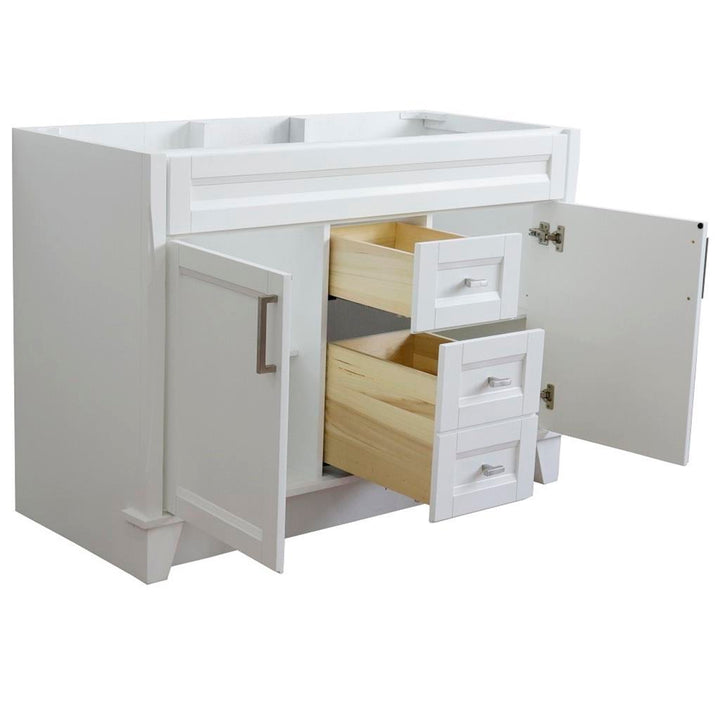 Bellaterra Home, Terni 48" White Double Vanity, Cabinet Only, Cabinet Only (No Top)#top-options_cabinet-only-(no-top)-top