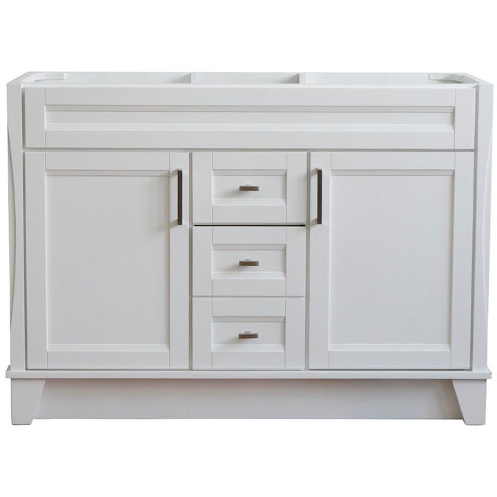 Bellaterra Home, Terni 48" White Double Vanity, Cabinet Only, Cabinet Only (No Top)#top-options_cabinet-only-(no-top)-top