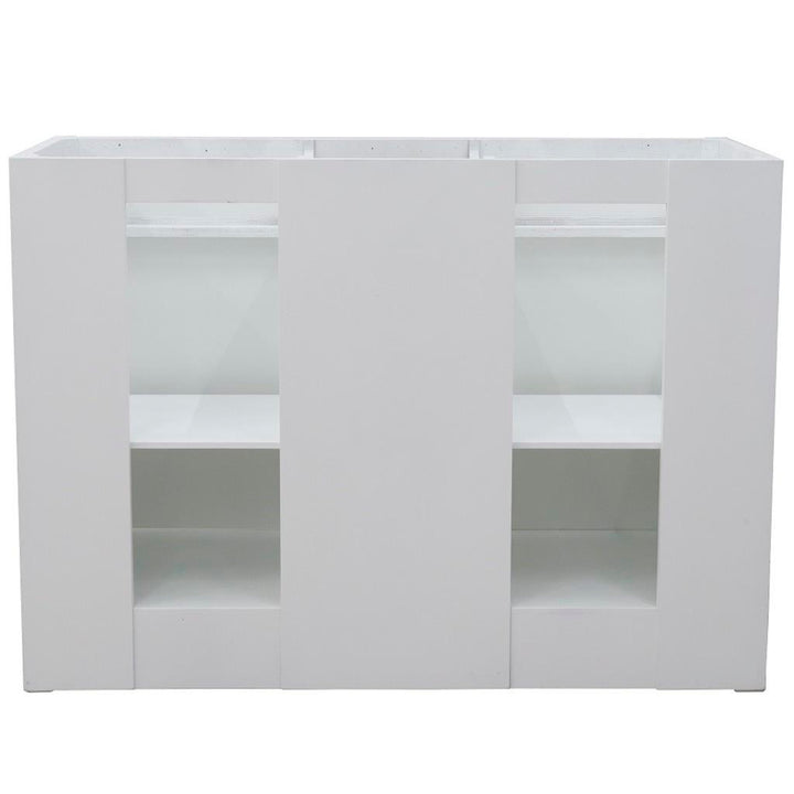Bellaterra Home, Terni 48" White Double Vanity, Cabinet Only, Cabinet Only (No Top)#top-options_cabinet-only-(no-top)-top