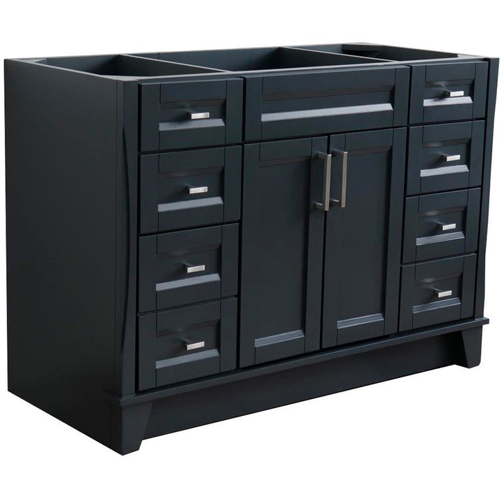 Bellaterra Home, Terni 48" Dark Gray Single Vanity, Cabinet Only, Cabinet Only (No Top)#top-options_cabinet-only-(no-top)-top