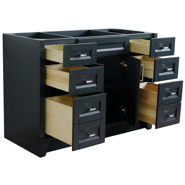 Bellaterra Home, Terni 48" Dark Gray Single Vanity, Cabinet Only, Cabinet Only (No Top)#top-options_cabinet-only-(no-top)-top