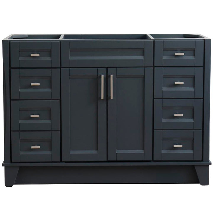 Bellaterra Home, Terni 48" Dark Gray Single Vanity, Cabinet Only, Cabinet Only (No Top)#top-options_cabinet-only-(no-top)-top